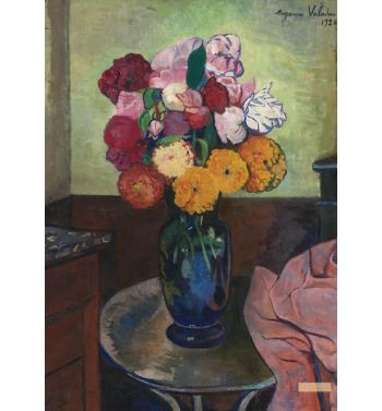 Vase Of Flowers On The Round Table 1920