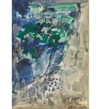 Composition In Blue And Green
