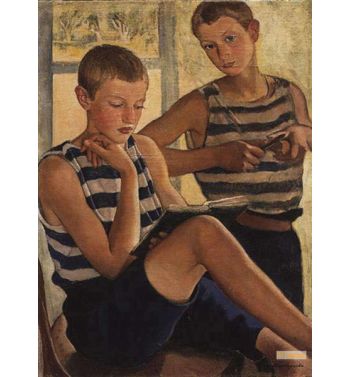 Boys In Sailor's Striped Vests 1919