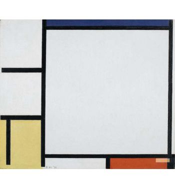 Composition With Blue, Red, Yellow, And Black
