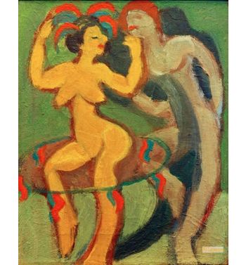 Yellow Dancer With Gray Partner