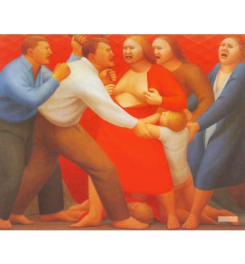 Men and Women Fighting