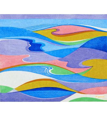 The Spring Sea Swelling and Falling All the Day No. after Buson From the Haiga Series