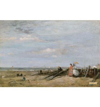 A Beach Scene At Trouville 1860S