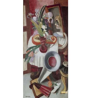 Still Life With Gramophone And Irises