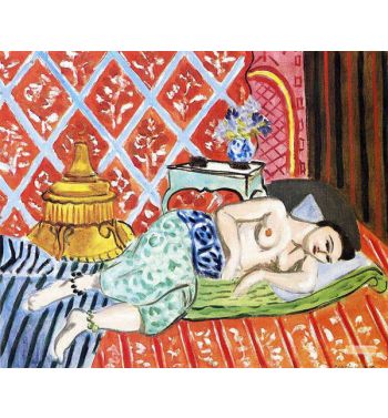 Odalisque Lying Down Green Pants Blue Belt