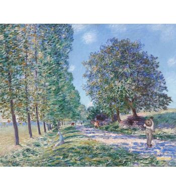 L'Allée Des Peupliers À Moret Au Bord Du Loing 1890