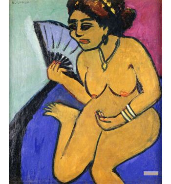 Seated Nude With Fan, Seated Nude With Facher, 1910 11