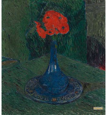 Mohnblume in Blauer Vase