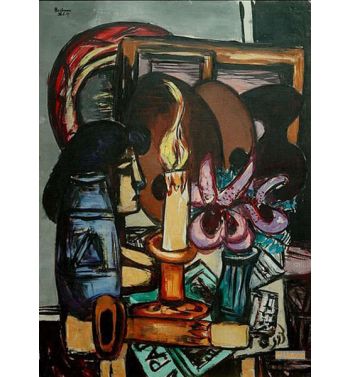 Still Life With Two Large Candles