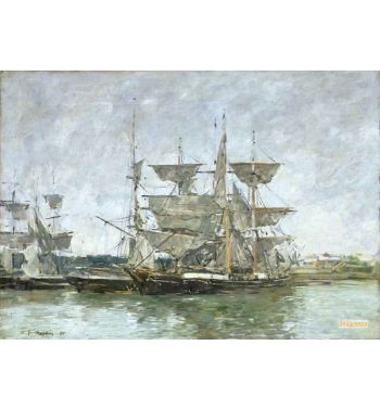 Boats In The Port Deauville 1881