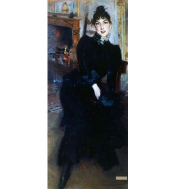 Alaide Banti At The Fireplace