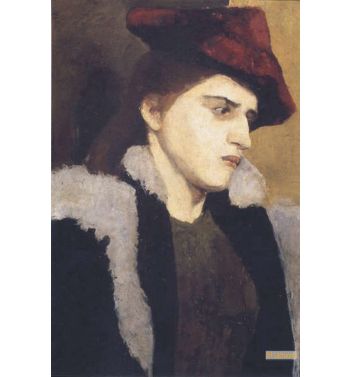 Portrait Of A Young Woman With Red Hat