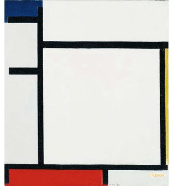 Composition With Blue, Yellow, Red And Grey