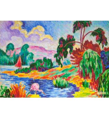 The Flamingo Pink And The Sailboat 1907