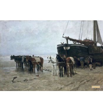 Boat On The Beach At Scheveningen 1876