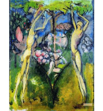 Young Girl and Man in Spring