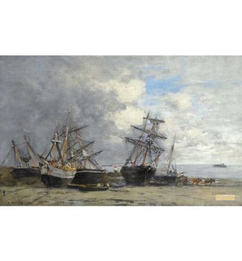 Portrieux Vessels On The Sand 1873