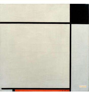 Composition With Black, Red And Gray
