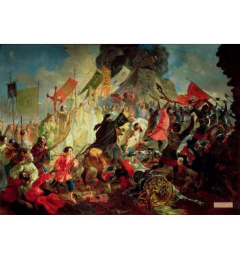 King Stephan Iv Batory Besieging Pskov In 1581