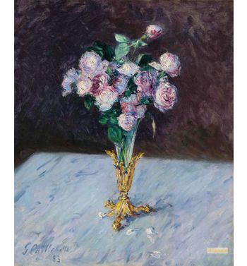 Bouquet De Roses Dans Un Vase De Christal