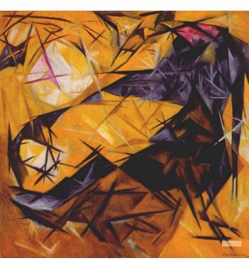 Cats Rayonist Perception In Rose Black And Yellow