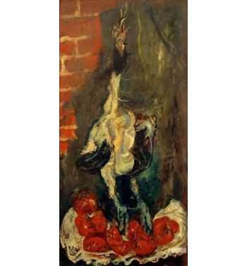 Plucked Rooster And Tomatoes