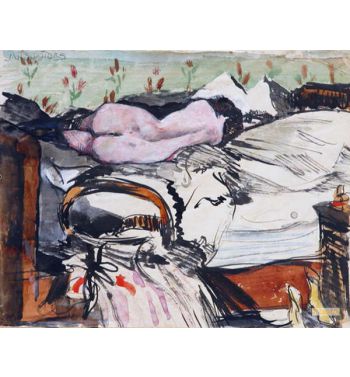 Lying Nude On A Bed, C, 1906