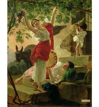 Girl Gathering Grapes Near Naples 1827
