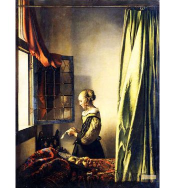 Girl Reading A Letter At An Open Window