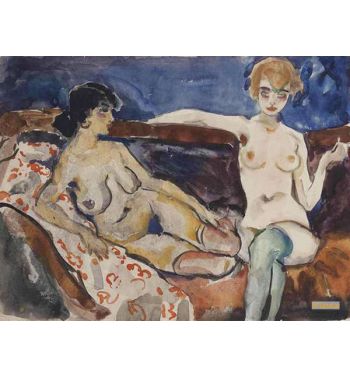 Two Models On A Sofa