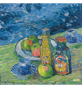 Still Life With Bottles And Fruit 1900