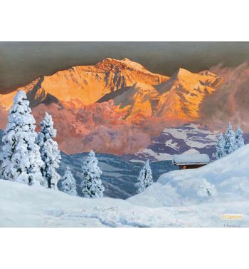 Abendsonne Uber der Jungfrau