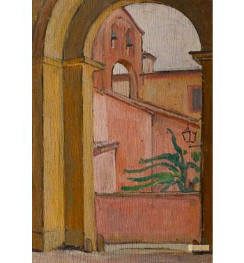 View Of An Italian Town Through An Archway