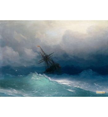 Ship In Stormy Seas 1858