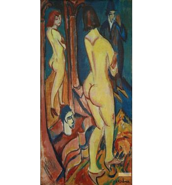 Back Act With Mirror And Man