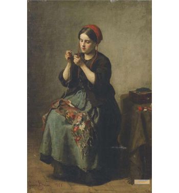 Peasant Woman Threading A Needle