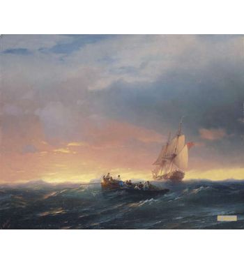 Vessels In A Swell At Sunset