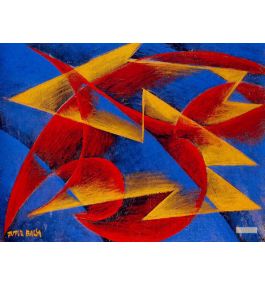 Impression Giclée Haute Qualité 70x90cm QSX Giacomo Balla Futurisme Célèbre Tableau à L'huile Éclairage Public Toile 70x90 Cm Sans Cadre