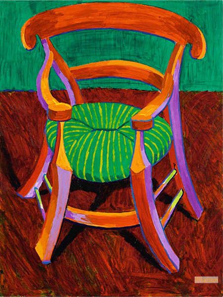 絵画＆椅子 ホックニー（Hockney） - キャンバス上の有名な油絵の複製
