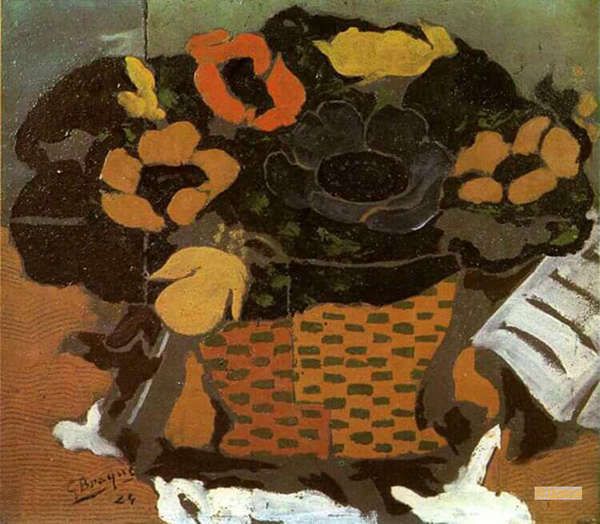 ジョルジュ・ブラック（Georges Braque） - キャンバスに手描きの油絵
