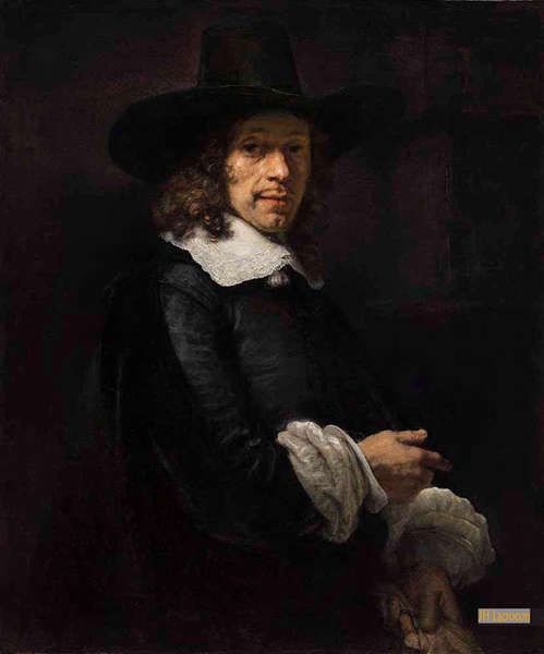 レンブラント 帽子を被り眼を見開いた自画像1630年 エッチング R.H.版 
