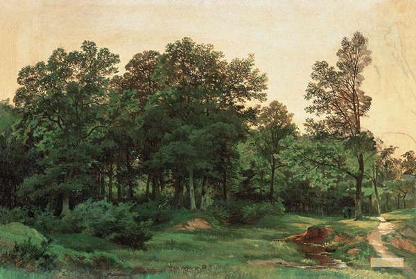 ヴィンテージ版画絵画大きい絵木立の絵林の絵 ヴィンテージ版画絵画大きい絵木立の絵林の絵