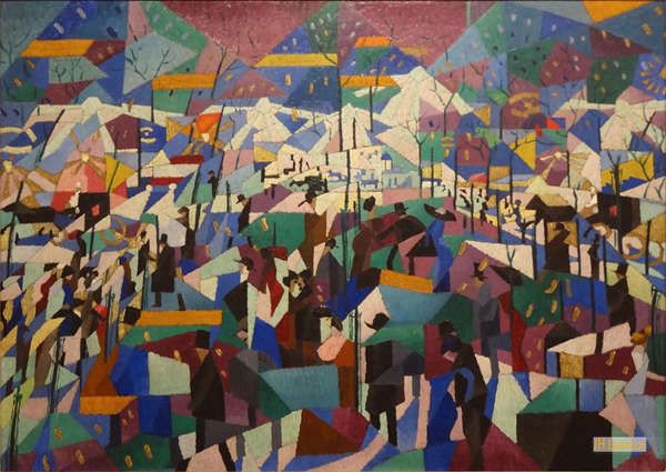 ジノ・セヴェリーニ（Gino Severini） - 油絵の複製 - 未来派, - 大型