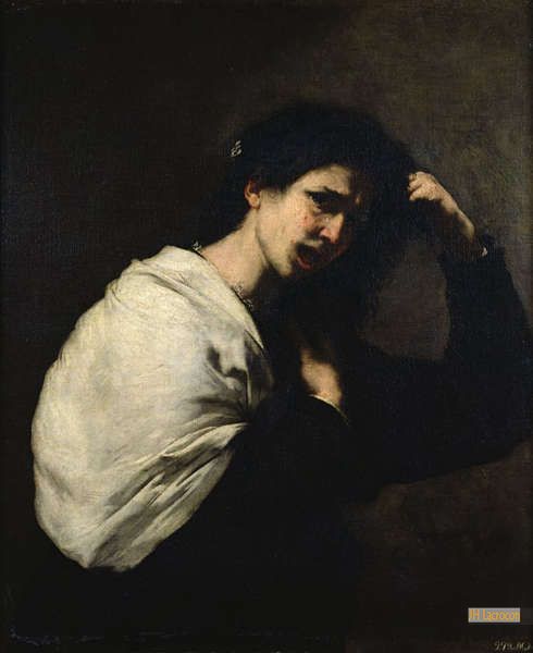 フセペ・デ・リベラ（Jusepe de Ribera） - キャンバスに手描きの写真