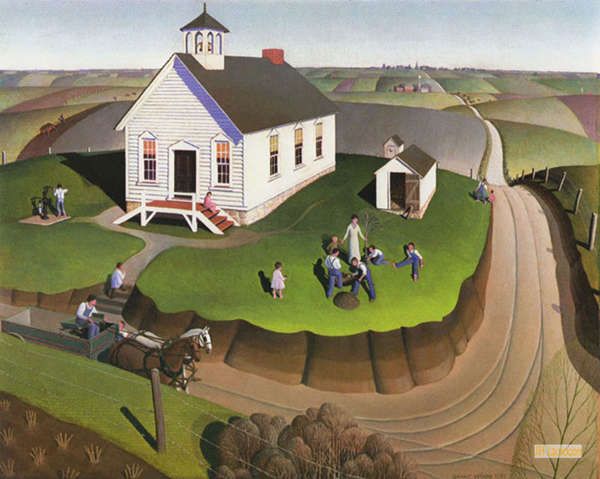 グラントウッド（Grant Wood） - キャンバス上の傑作絵画アート - 地域