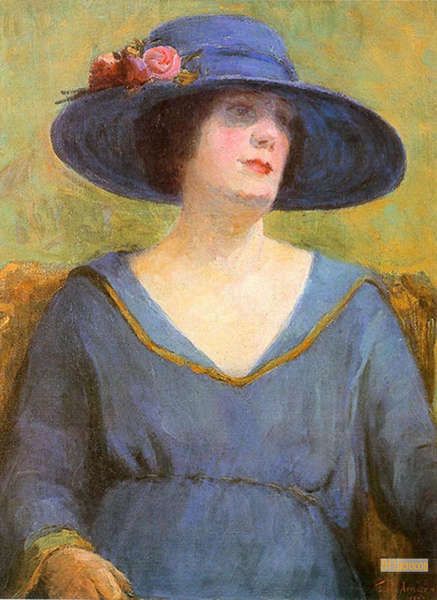 油彩画 青い帽子 タルシラ・ド・アマラル（Tarsila Do Amaral） - 絵画 コピー 飾る