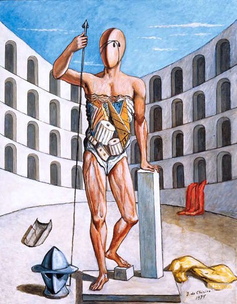 キリコ　肉筆手描きの油絵模写画 ジョルジョ・デ・キリコ（Giorgio de Chirico） - 絵画油絵 肉筆