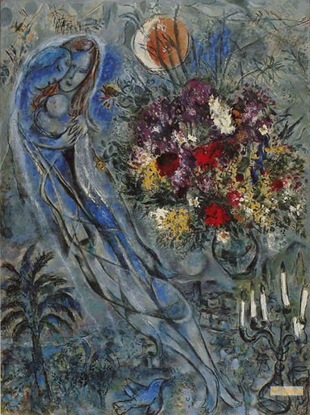 Chagall - Handgemaltes Ölgemälde Meister Handgemalte - Naive Kunst, Surrealismus, Kubismus, Expressionismus, Moderne Kunst, Moderne, Symbolismus, Fauvismus - Große benutzerdefinierte Gemälde