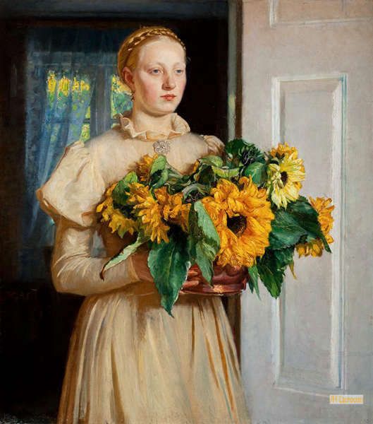 アンビエール　油絵　1点もの　希少な80年代の作品　コレクターもの　真作 ミカエル・アンカー（Michael Ancher） - 美術品 絵画 有名